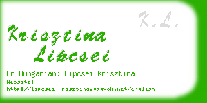 krisztina lipcsei business card